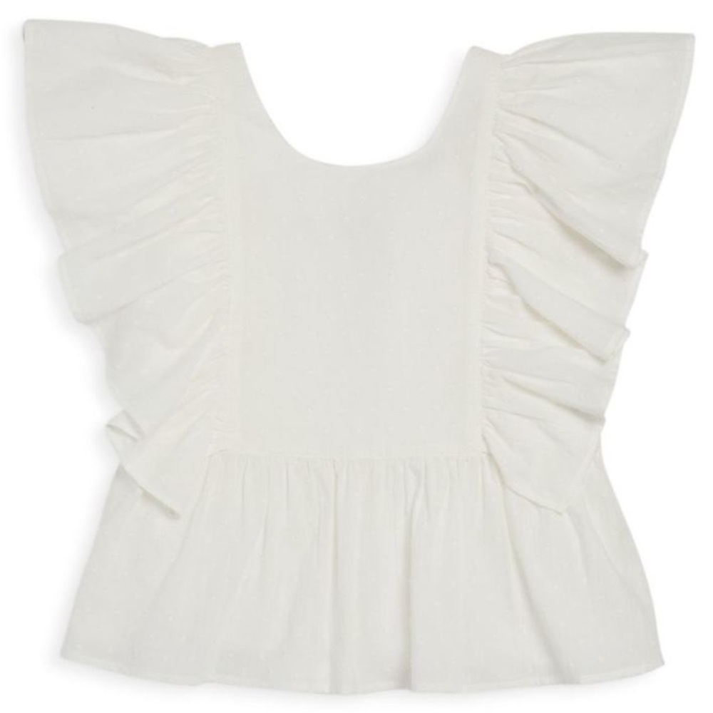 BCBG Girls (Adult XS) Ruffled Clip Dot Top